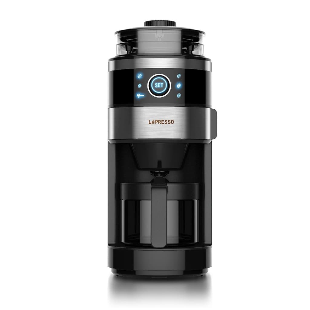 LePresso Bean Grinder Coffee Brewing Machine 6 Cups Glass Carafe LP6DCMBK دستگاه قهوه ساز و آسیاب قهوه لپرسو